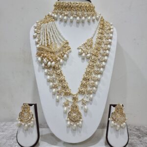 Royal Jadau Bridal Set with Polki and Kundan Work - Hyderabadi Zevar