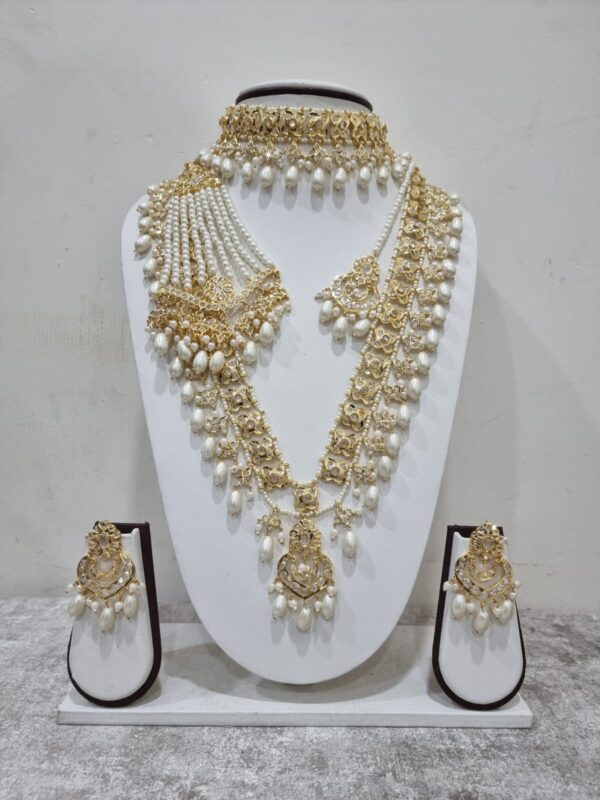 Royal Jadau Bridal Set with Polki and Kundan Work - Hyderabadi Zevar