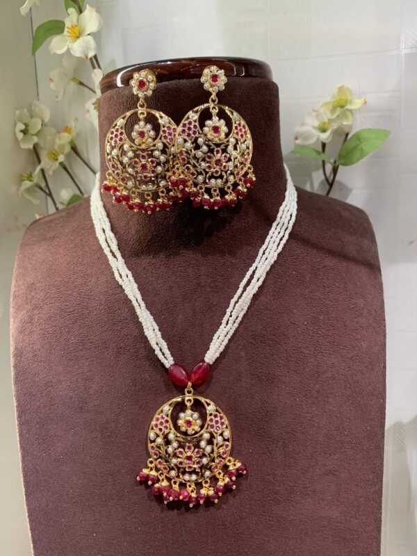 Elegant Ruby Pendant Set for bridal wear